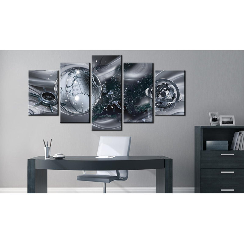 Ciel, voile sur toile, 5 pièces, H 40 po x l 80 po x P 0,7 po