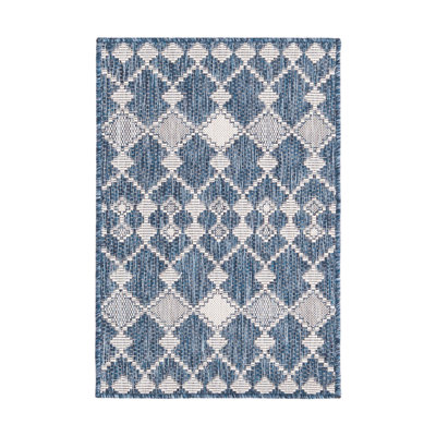 Blue Traliccio Indoor/Outdoor Trellis Rug