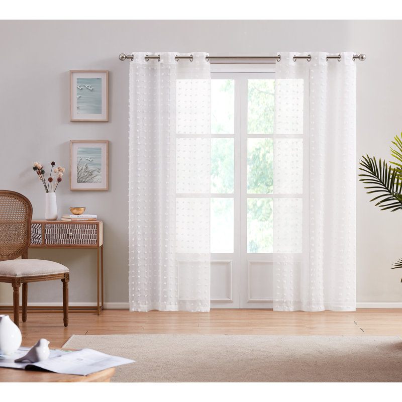 Marsha Semi Sheer Curtain Pair, 84"