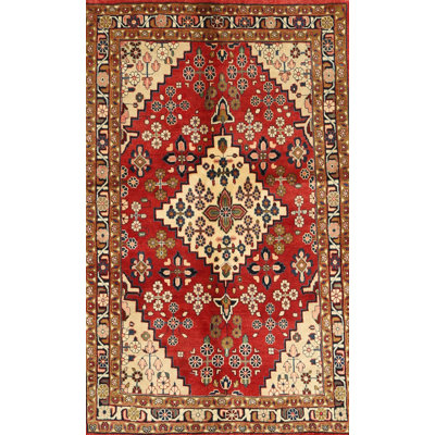 Tapis traditionnel brun / pêche / rouge Finan