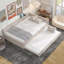 Structure de lit double tapissier, USB, lit gigogne simple-437589712