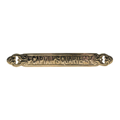 Ships Wheelhouse Door Brass Plaque Captains Quarters Sign Maritime Nautical Home Wall Decor
