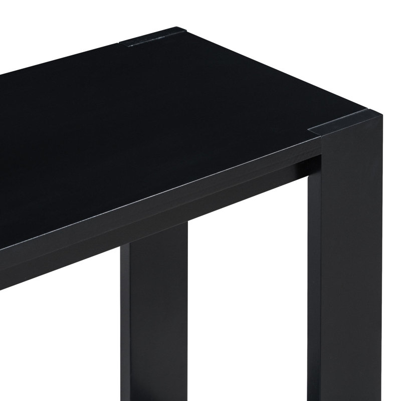 Console en bois massif 59,8 po Neissa, Noir, noir, noir, noir