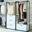 Armoire en métal avec rangement très profond intensif - Teinture et égratignure, panneau autoportant blanc avec indice de chaleur E0, espace,