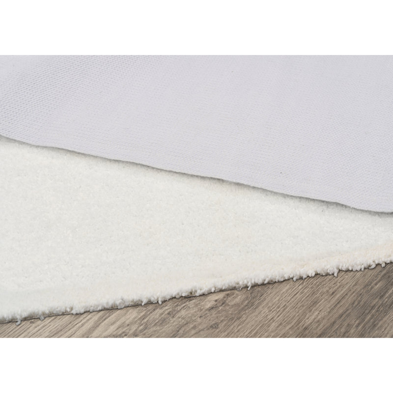 Monarrez Nylon Bath Rug with Non-Slip Backing, White, Single- 108" L x 72" W