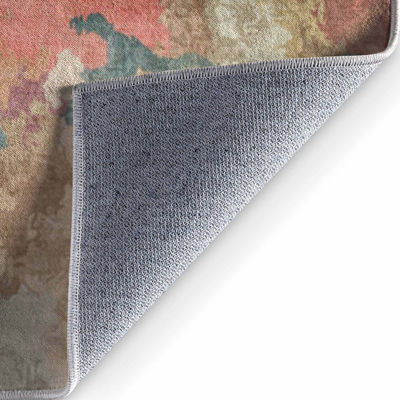  Tapis multicolore à vagues abstraites Apollo, Rectangle 5 pi 3 po x 7 pi 3 po 