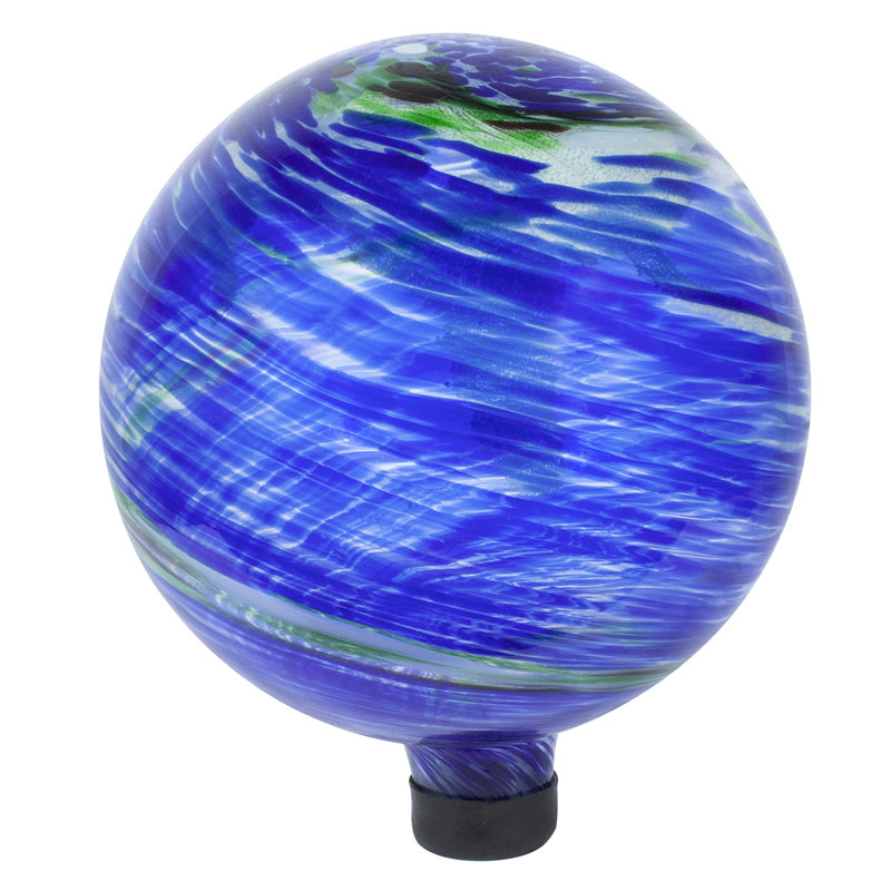 Bossier Weather Resistant Glass Abstract Gazing Ball