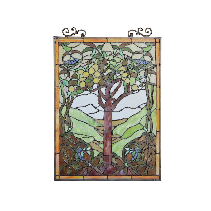 Plants & Flowers Window Panel, 25.35" H x 17.91" W