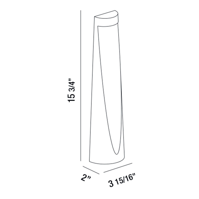 Borne d'éclairage DEL 16 po Bira, 1 x 7 W, noire