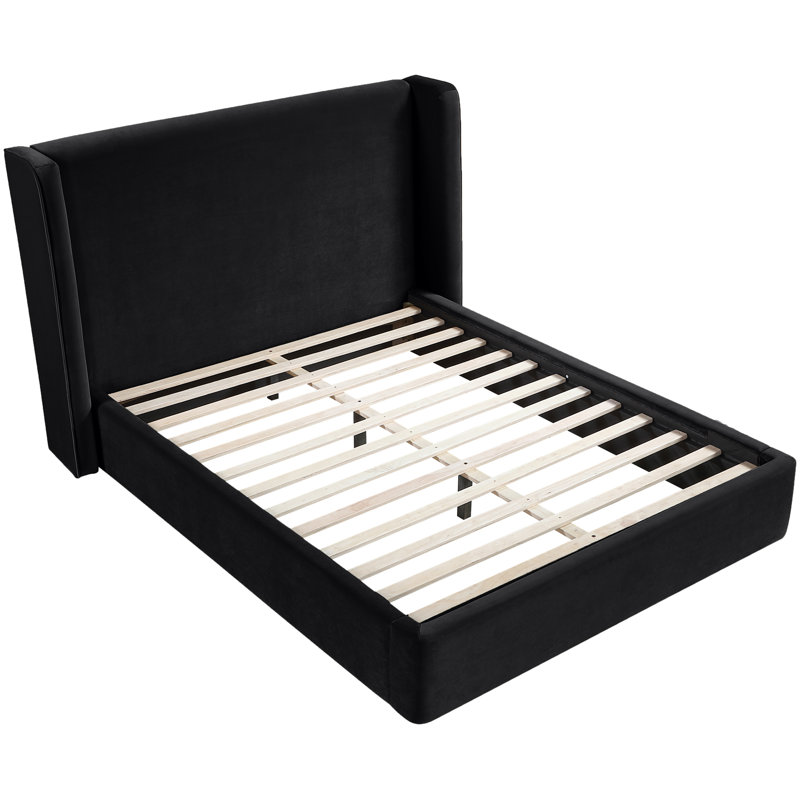 Lit tapissier Kendall Wanaque, Double, Velours noir