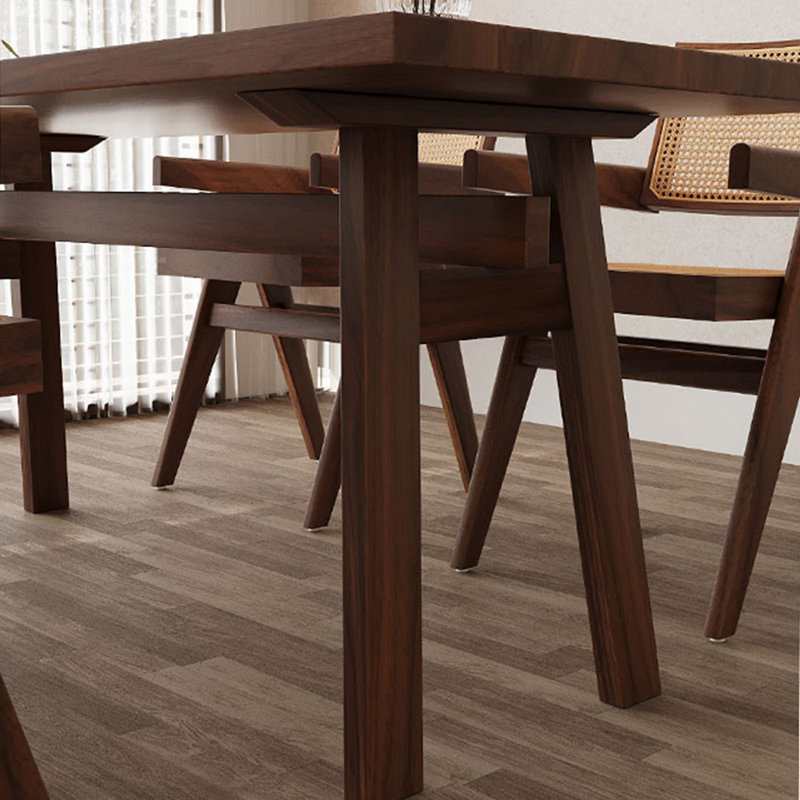 Table de salle à manger en noyer, H 29,53 po x L 78,74 po x l 35,43 po