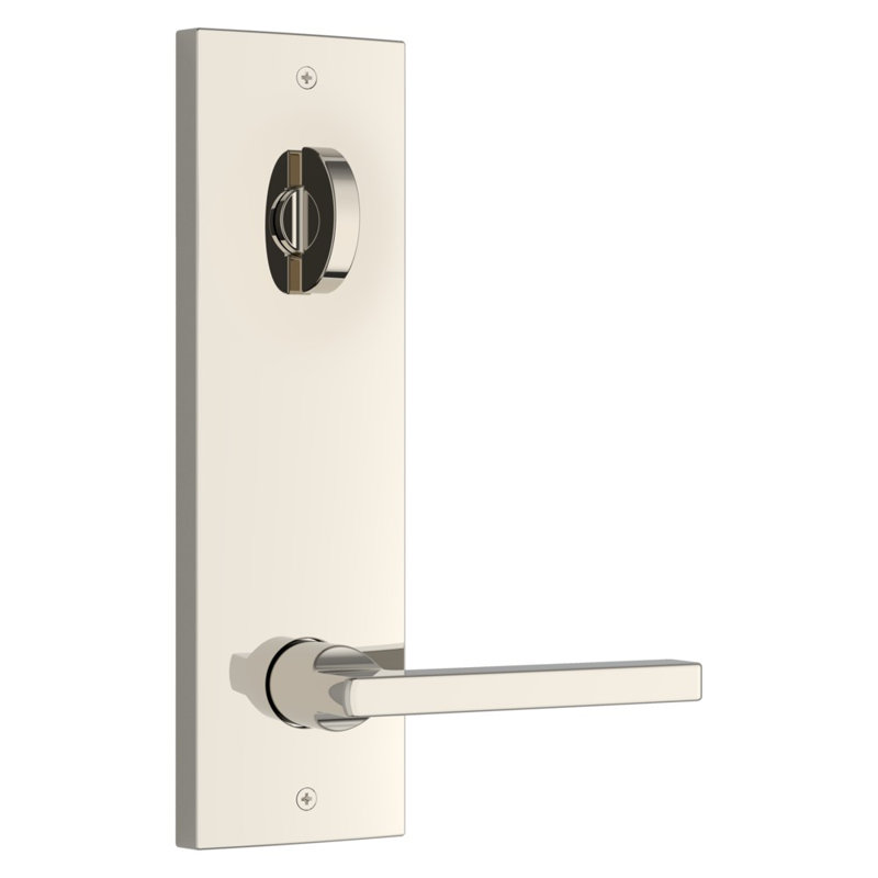 Santa Cruz Handleset, Square Lever, Polished Nickel, 2.69" W x 2.41" D