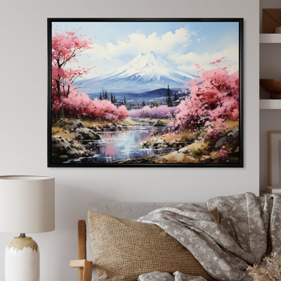 Japon Art Pink Mount Fuji IV - Japanese Canvas Wall Art