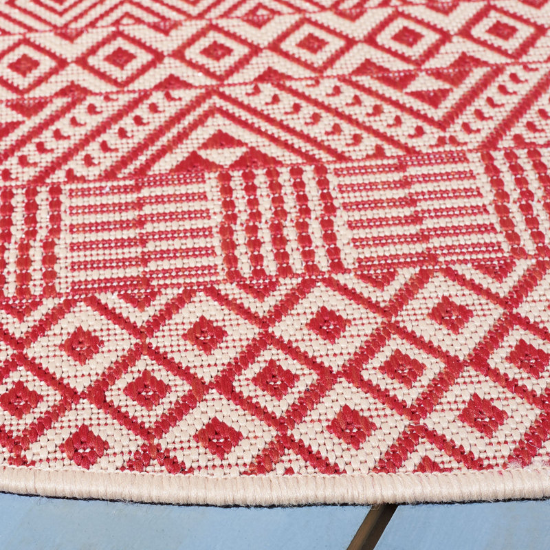 Tapis d'intérieur / extérieur Courtyard Performance Southwestern, Carré 6 pi 7 po