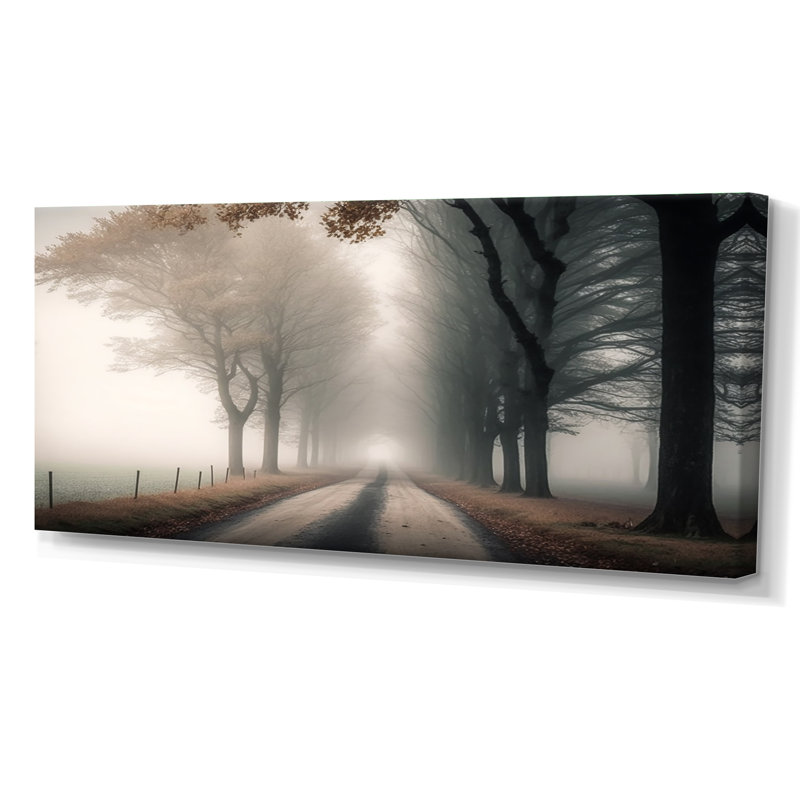 Art sur toile, "Misty Road Through The Forest II", Toile tendue, H 28 po x l 60 po x P 1,5 po