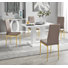 Eubanks High Gloss Double Pillar Dining Table Set with 4 Luxury Faux Leather Dining Chairs