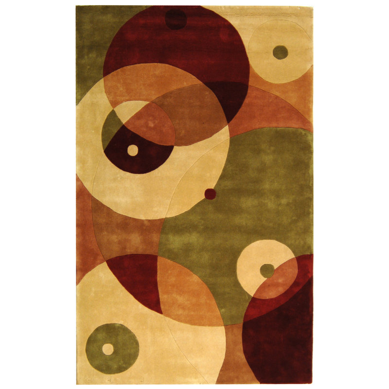 Rodeo Drive Hand Tufted Wool Pile Polka Dots Rug, Round 5'9"