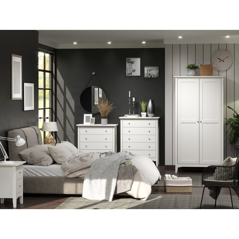 Uma 2 Drawer Bedside Table, White