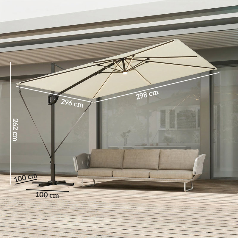 298cm Cantilever Parasol, Cream