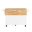 Chariot pour îlot de cuisine avec tablettes amovibles et 2 verrouillables, abattant de table blanc, armoire de rangement, mobilité douce-970240341