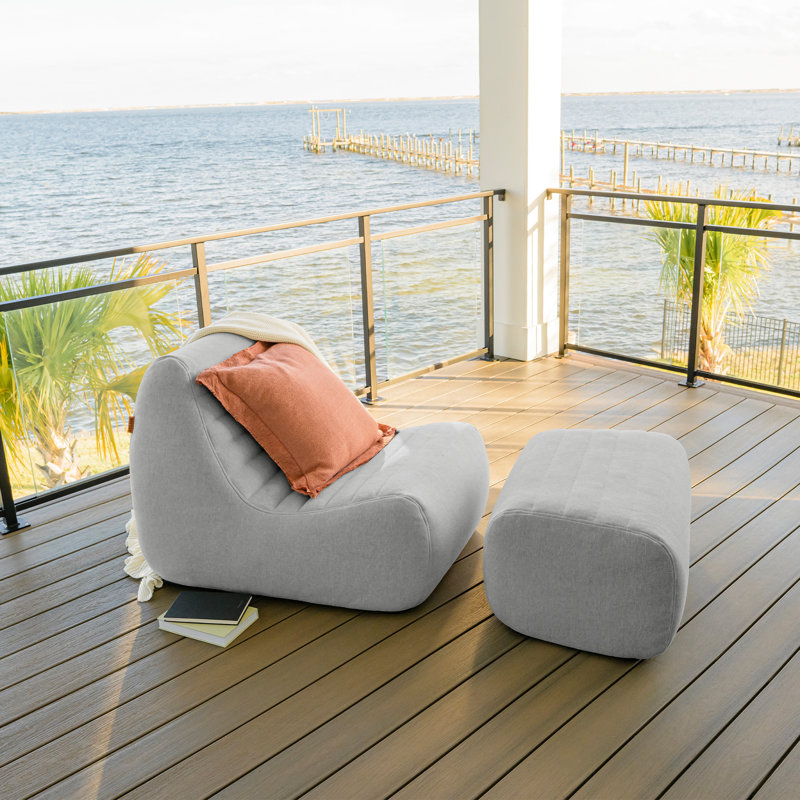 Ensemble de canapé modulaire d'extérieur Big Joe Solvana, 2 pièces, Port gris horizontal canalisé