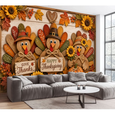Papier peint adhésif autocollant Rustic Thanksgiving