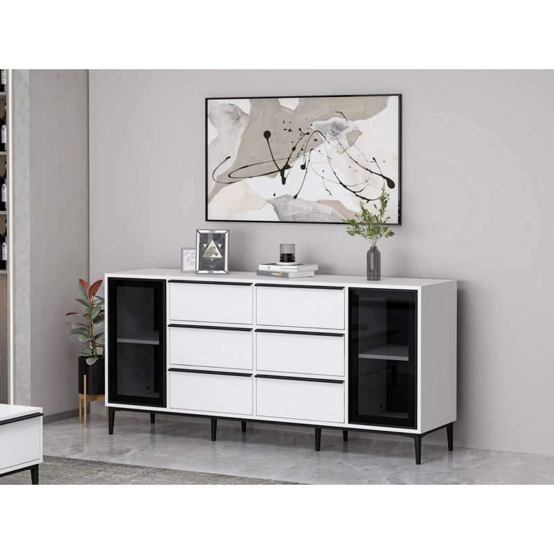 Minerva 85cm Sideboard, White