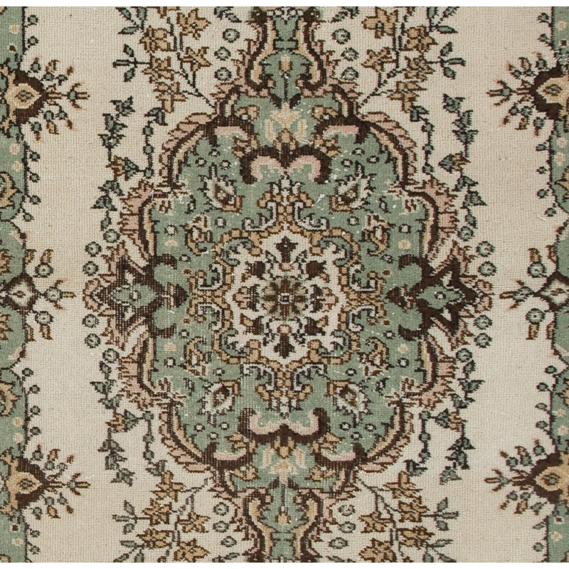 Tapis rétro Anatolian Oushak. Tapis noué à la main, revêtement de sol