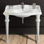 Lavabo console rectangulaire de 40 po avec cuve ovale intégrée, dosseret, repose-pieds en céramique et trop-plein Whitehaus-91992131