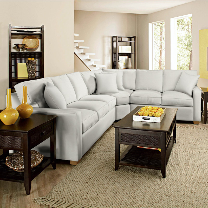 Ellora Upholstered L-Shaped Sectional Symmetrical, Havana, Vanilla Crypton Performance