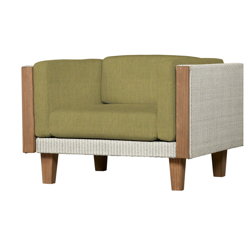 Catalina Outdoor Teak Lounge Chair, Demo Mist, Antique White
