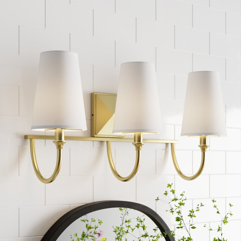 Payson 3-Light Dimmable Vanity Light in Warm Brass, Warm Brass