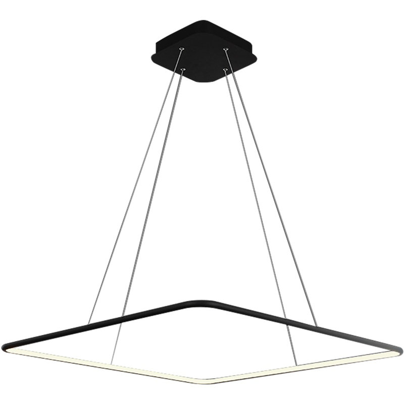 Bryand 1 - Light Black Square/Rectangle Pendant, Black