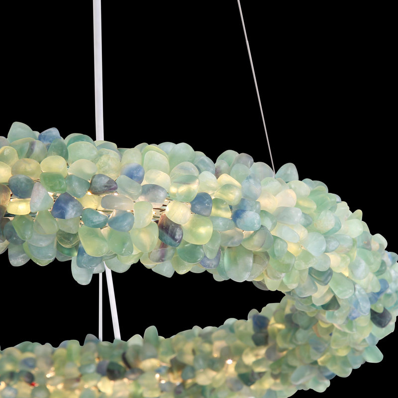 Lustre à DEL 22 po MIGDALIA, Turquoise