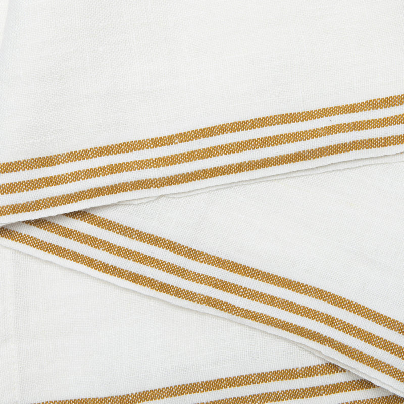 Alsace Square Napkin, White/Mustard