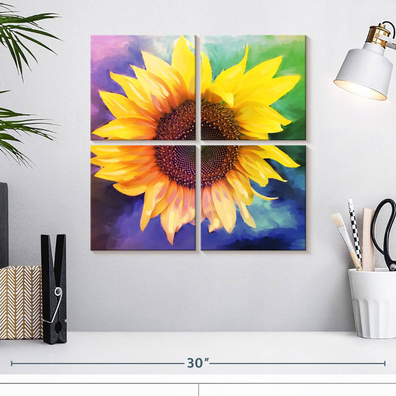 Harnek couleur tournesol éclaté, H 18 po x l 18 po