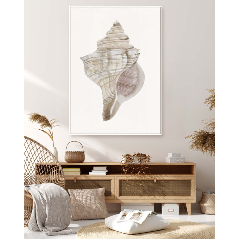 Sea Shell 12 Print, 61" H x 44" W, White Floater Framed