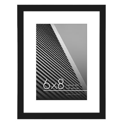 Cadre photo avec bordure fine et passe-partout - Verre incassable pour suspendre et poser une table