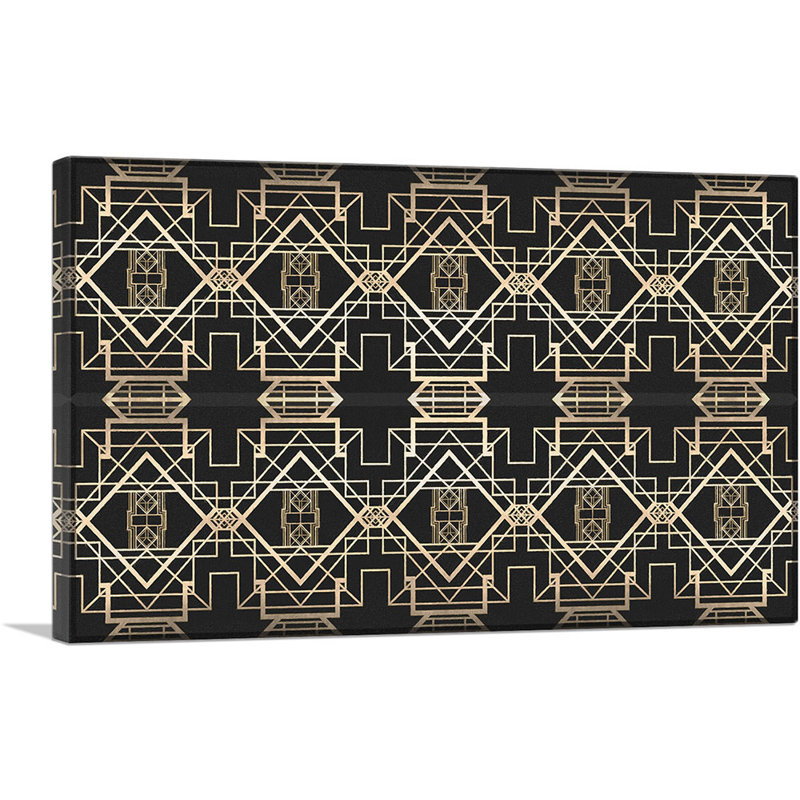 «Tan Design on Black», impression sur toile tendue, H 12 po x l 18 po x 1,5 po