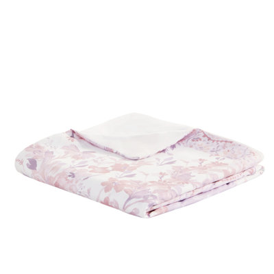 2Pcs Twin/Twin Xl Microfiber Floral Paisley Duvet Cover , Includes 2 Shams, Machine Washable, Soft Pink, Button Closure Closure, Inner Ties, Pink