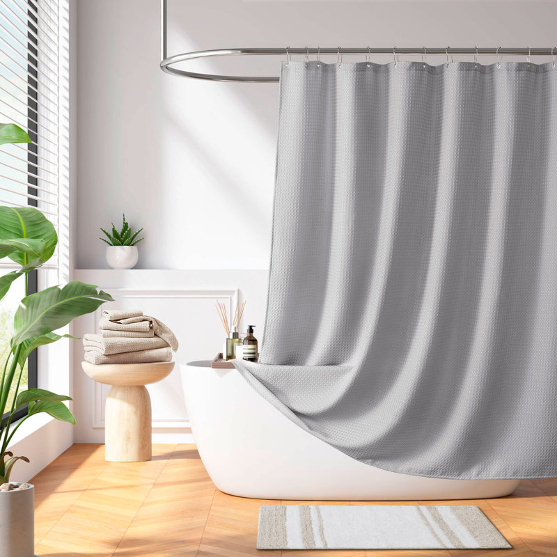 Rideau de douche Arbor Waffle Gray, L 72 po x L 78 po, Gris