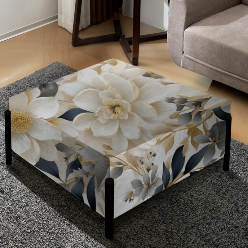 Grand repose-pieds carré Ethereal Blooms I - Plants