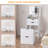 Dressing Table and Stool, 3-in-1 Multifunctional Dressing Table Set, Featuring Three-color Lighting Modes, HD Mirror, Two Sliding Drawers, and a Hidden Storage Stool-1619251651