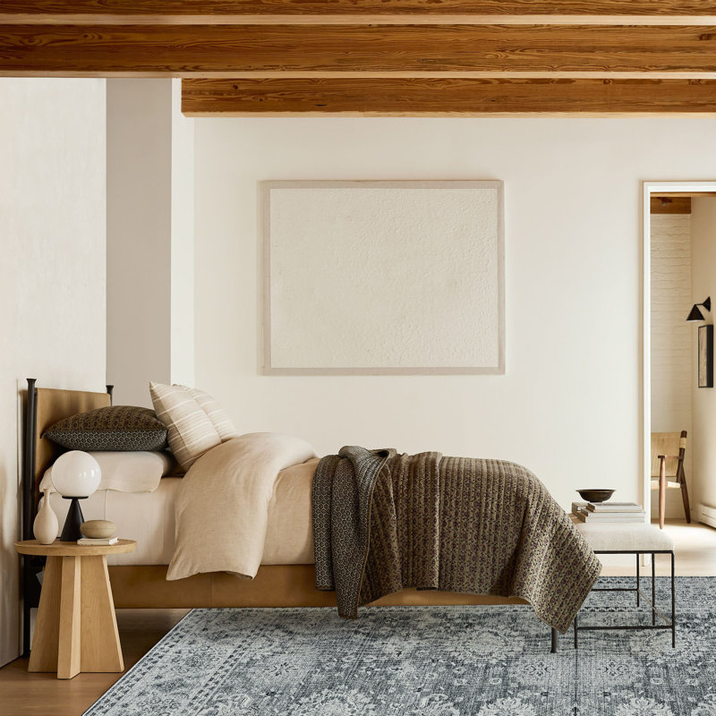 Machine Washable Bohemian Style Indoor Low Pile Carpet, Non-Slip And Machine Washable, Rectangle 9' x 12'