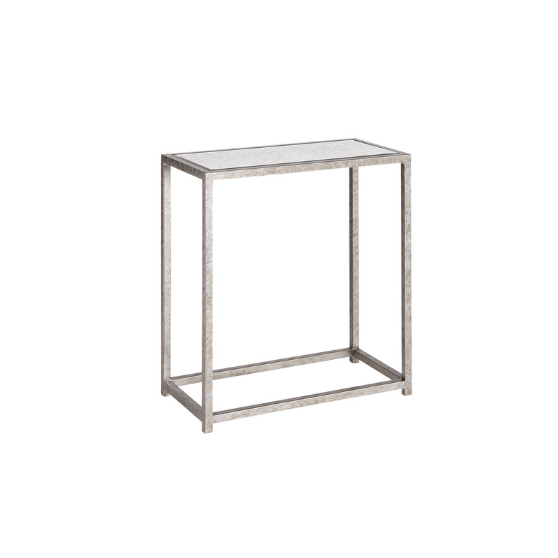 Paris Solid Wood End Table, Silver