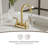 Brushed Gold Pull Down Sprayer 3 Hole Bathroom Faucet, Pull Out 4 Inch Centerset Stainless Steel Bathroom Sink Faucet，With 360 Swivel Spout, Metal Pop-Up Drain