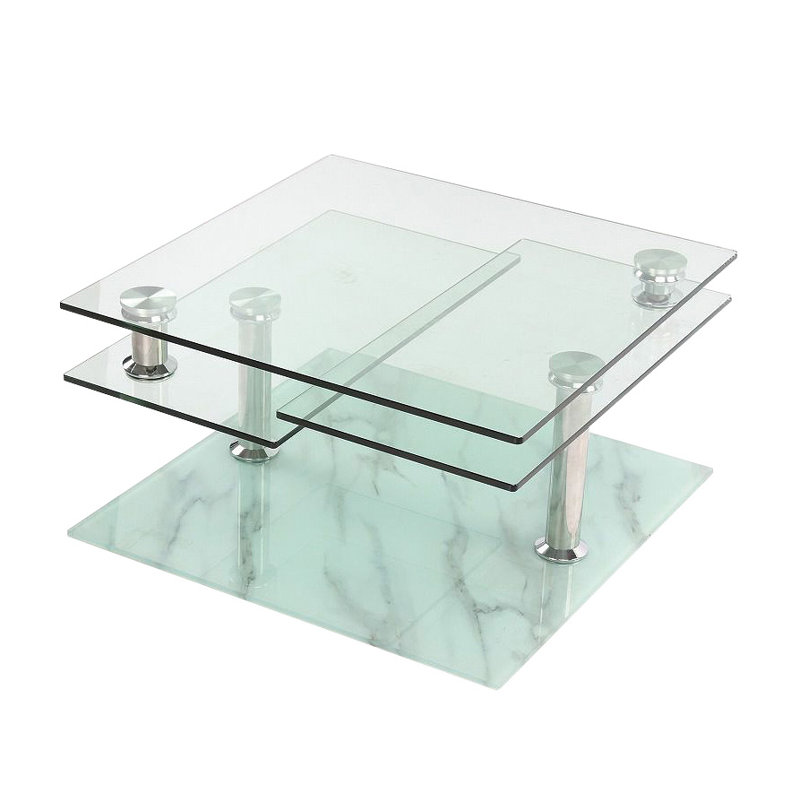 Table basse avec rangement à tablette de plancher Esmeralda