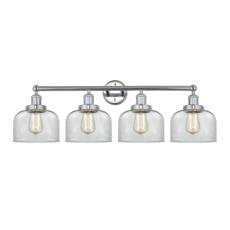 Éclairage pour meuble-lavabo à 4 lumières à intensité variable Ashleigh-Jo, Transparent, Chrome poli