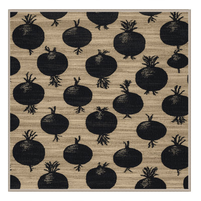Washable Radish Black Vegetables Area Rug