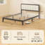 Structure de lit avec tête de lit tapissier, structure de lit plateforme avec lattes en bois, aucun sommier requis, assemblage facile-255708929-255708930